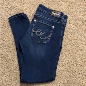 Low Rise Thick Contrast Stitch Jean Leggings